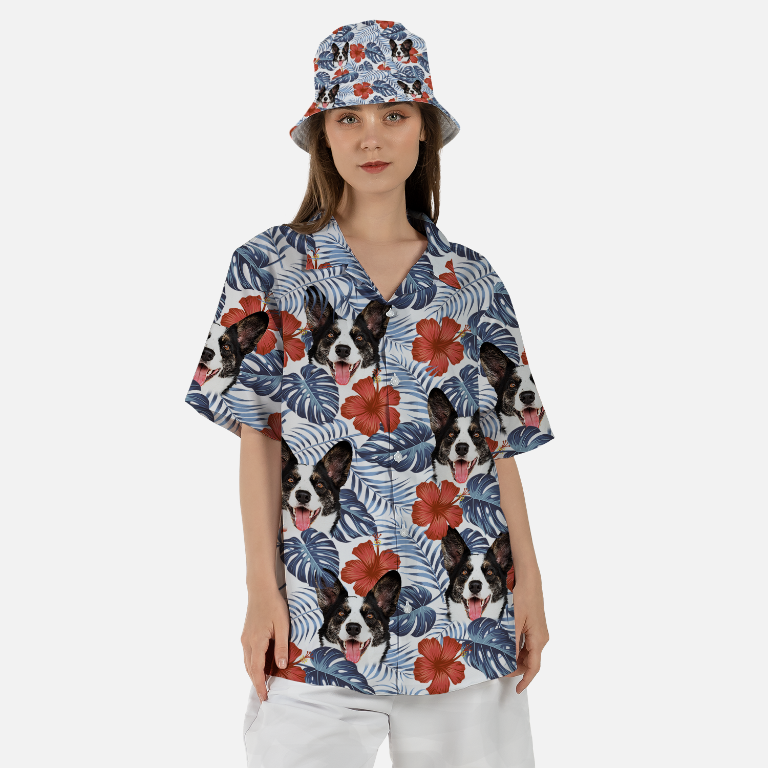 Hawaiian Shirt and Bucket Hat Duo Set