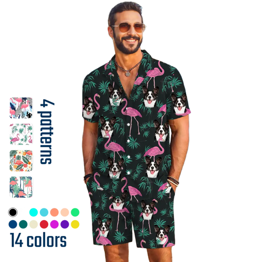 Flamingo Pal Hawaiian Shirt and Short Duo Set